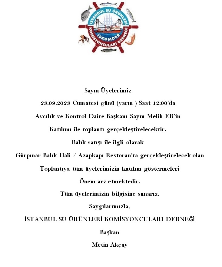 TOPLANTI DUYURUSU