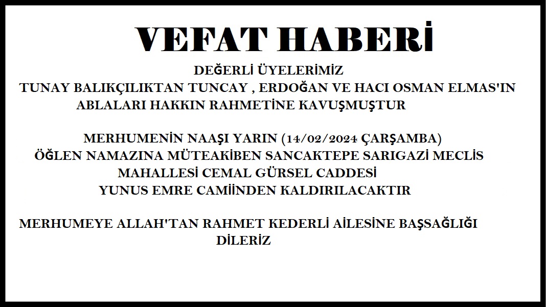 ELMAS AİLESİNE BAŞSAĞLIĞI